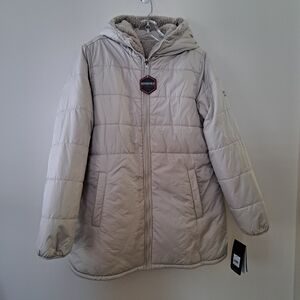 Women's Beige Hooded Ski Jacket